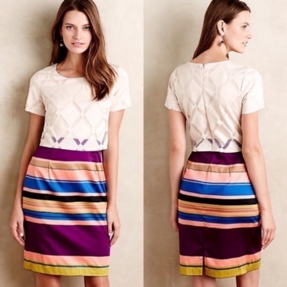 Anthropologie Multicolor Striped Mini Dress